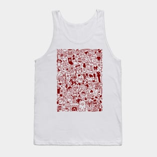 Christmas doodle (maroon) Tank Top